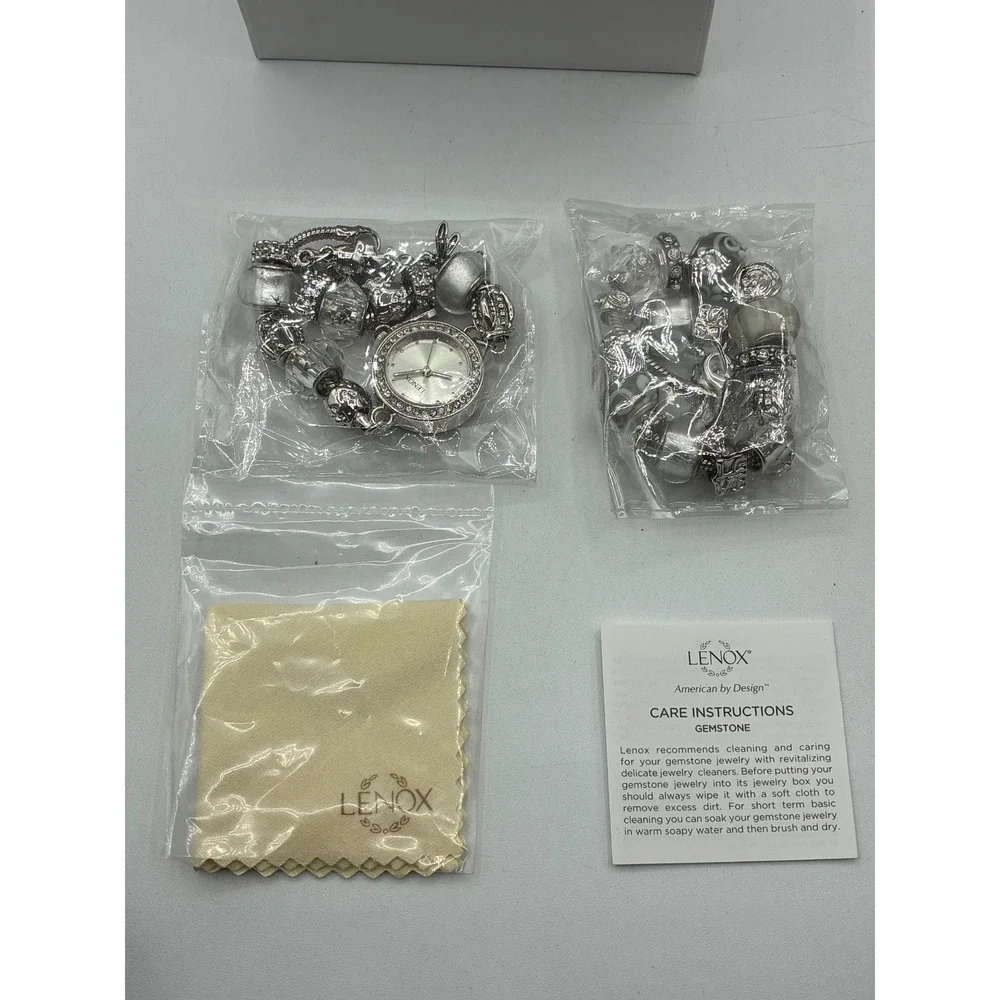 Lenox American by Design Silver Tone Charm Watch and Bracelet Set 834828